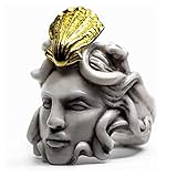 CeFoney Vintage Skulptur Ring, Mythologie Medusa Zeus Ring Vintage Skulptur Königin Ring Geschenke für Frauen und Männer, übertriebener alter Mann Form Ring 7 Größ