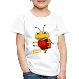 Spreadshirt JoNaLu Marienkäfer Lu Kinder Premium T-Shirt, 98-104, Weiß