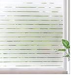 Fensterfolie Milchglas Fensteraufkleber Privatsphäre Vinyl Jalousien Dekorative Anti-UV Blickdicht Statische Haften,45cm x 300