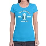 Time Traveller Gallifrey Frauen Hellblau XX-Large T-Shirt Slim Fit - Who 50th Doctor Anniversary