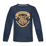 Spreadshirt Harry Potter Hogwarts Wappen Teenager Premium Langarmshirt, 146-152, Navy