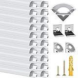 Chesbung LED Aluminium Profil 1m, 20er Pack in V-Form für LED-Strips/Band bis 12 mm) inkl. Abdeckungen in milchig-weiß, Endkappen, und Montag