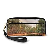 Unisex Federmäppchen,Trees Reflections On Merced River Yosemite Valley National Park California In The Fall,Große Federmäppchen für Mädchen, Jungen, Jugendliche & S