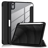 Tenfei Case Für iPad Pro 11 Zoll 2/3. Generation 2021/2020/2018,Slim Lightweight Trifold Stand+Bleistifthalter,Premium Protective Hard PC Back Cover Ultra-Slim Clear Case Für iPad Pro 11 Zoll,Schw