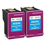 Wiederaufbereitete Tintenpatrone für HP 302 302XL für HP Officejet 5220 5230 3830 3831 3832 3835 4650 5252 5255 Deskjet 1110 2130 2132 3630 3636 Envy 520 4524 4525 4527 4655 (2 Farben)