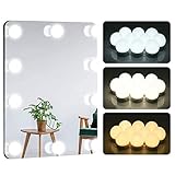 ZREYLLB LED-Make-up-Eitelkeitslichter für Spiegel 10 Dimmbare Glühbirnen Schminkspiegelleuchten USB-Kabel pro Badezimmer Heim Weiß (Spiegel Nicht Enthalten)