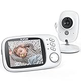 Babyphone mit Kamera, BOIFUN Smart Babyfon, Video Überwachung mit 3.2' Digital LCD Bildschirm Wireless, VOX, Nachtsicht Baby, Wecker, Temperaturüberwachung, Gegensprechfunktion, Wiederaufladb