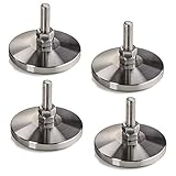 4 x Verstellschrauben M8 x 29 mm Ø 59 mm echt Edelstahl höhen verstellbar mit Gummi Fussteil Möbelfüße Verstellfüße Stellfüße Sockelfüße Möbel-Justierschrauben von SO-TECH®