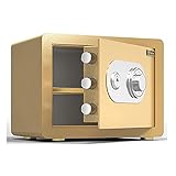 Tresore Hua Kleines Zuhause Feuerfester Tresor Safe, Diebstahl- Und Bohrsicherer Aufbewahrungsschrank Mit Codeschloss Hotelbüro-Geheimschrank Aus Metallstahl, Gold (Size : H30cm)