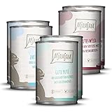 MjAMjAM - Premium Nassfutter für Katzen - Mixpaket II - Wild & Kaninchen, Pute, Ente & Geflügel, 1er Pack (6 x 400 g), getreidefrei mit extra viel F