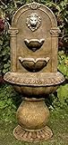 Casa Padrino Barock Wandbrunnen Löwe 45 x H. 103 cm - Kunststein Gartenbrunnen im Barockstil, Farbe:antik b