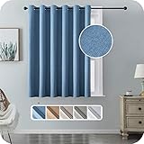 MRTREES Vorhang Blickdicht Thermo Gardinen mit Ösen 100% Verdunklungsvorhang Ösenschl 183×228cm(H×B) für Wohnzimmer Kinderzimmer Schlafzimmer im Modernen Stil 1er S