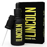 LINCOLN Premium Bartöl Herren mit Argan Öl, Bartpflege Öl für einen angenehm weichen Bart - ob kurz oder lang, Pflegendes Beard Oil mit Vitaminen, Mandel & Jojoba Öl, Bart Öl Herrenpflege - 50