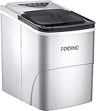 FOOING Eiswurfelmachine Ice Maker Cube Maschine Bereit in 6 Minuten 2L Eisbereiter mit Selbstreinigungsfunktion LED-Anzeige Ice Cube Machine für Z