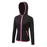 Shamdon Home Collection Damen Langarm Laufshirt mit Kapuze, Schnelltrocknend Yoga Sporttop Funktionsshirt Hoodie mit D