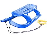 Ondis24 Schlitten Arrow für Kinder Rodel mit Metallkufen Rennrodel Bob mit Zugseil für Kinder ab 3 Jahre (Blau)