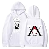 xrbanime Herren Damen Killua Zoldyck Hoodie Hunter x Hunter Pullover Anime Druck Sweatshirt Kapuzenpullover mit Käng