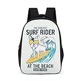 CHNOT Surfreiter der französischen Bulldogge Rucksack Damen Herren Schulranzen Daypack Laptop-Tasche Reise Daypack Langlebig Freizeitrucksack Kinderrucksäcke Bright Gray Einheitsgröß