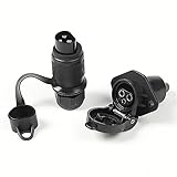 Qiping 3 polig Anhänger Adapter Kit, 3 Pin Auto stecker und 3 pol Anhängerkupplung Steckdose für PKW Anhänger, Wohnwagen, Fahrradträger, LKW