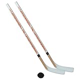 Unbekannt Eishockeyschläger-Set Junior 6: 2 Vancouver-Schläger 115cm gerade Kelle & Puck