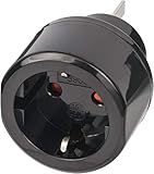 Brennenstuhl Reisestecker / Reiseadapter (Reise-Steckdosenadapter für: Australien, China Steckdose und Schutzkontakt-Stecker) schw