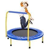 ANCHEER Trampolin Kinder Mini Trampolin für Drinnen,Klappbar Fitness Kindertrampolin Indoor,Kind Minitrampolin mit Haltegriff,mit Haltegriff Belastung Bis 75kg