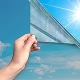 MARAPON® Spiegelfolie selbstklebend [90x200 cm] - Spiegelfolie Fenster Sichtschutz 99%-UV-Schutz, Infrarot - Wärmeschutzfolie D