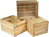 Kistenbaron 3er Set alte Holzkisten - gebrauchte Obstkisten, Weinkisten - Used Look - Für Dekoration, Aufbewahrung oder Möbelb