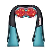 Shiatsu Nackenmassagegerät, mit Wärme für Nacken Schulter Rücken Massagegerät, 3 Einstellbaren Geschwindigkeiten 16 Knoten Muskel Schmerzlinderung Massagekissen zu Hause Büro und Auto (Blue black)