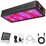 Phlizon Doppelschalter Serie 600W LED Pflanzenlampe Vollspektrum LED Grow Light Wachsen Lampe für Zimmerpflanzen mit Einstellbarem Seil Thermometer- 600W(60pcs 10W LED)