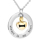 ZJND Urnen Anhänger Tropfen Kette Für Asche Von Verstorbenen Mama/Papa/Oma Feuerbestattung Schmuck Für Asche-Immer In Meinem Herzen-Memorial Andenken Knochen Halskette Anhänger Urnen B