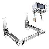 OUKANING Universal Mikrowellenhalterung mit Teleskoparme Mikrowellenhalter Edelstahl Wandhalter Regal für Mikrow