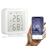 Galapare Tuya Thermometer, Hygrometer, WLAN, intelligent, drahtlos, Temperatursensor, mit Datenspeicherfunktion und Alarm, kompatibel mit Alexa, für das Z