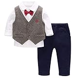 Famuka Baby Anzüge Baby Junge Sakkos Taufe Hochzeit Babybekleidung Set (Gentleman, 100cm)