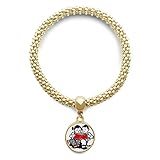DIYthinker Damen Jungen-Mädchen-Bank Buch Patriotismus China Goldene Armband Laufende Anhänger Schmuck