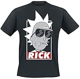 Rick and Morty Rick Männer T-Shirt schwarz 3XL 100% Baumwolle Fan-Merch, TV-Serien, Zeichentrick