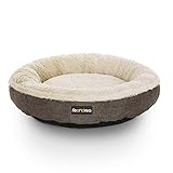 FEANDREA Hundebett, Hundekorb, Katzenbett, Donut, rund, Ø 55 cm, braun PGW55C