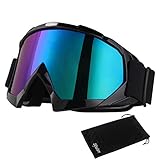 Japace Motorradbrillen Skibrille Anti Fog UV Schutzbrille mit Double Lens Schaumstoffpolsterung für Outdoor Aktivitäten Skifahren Radfahren Snowboard Wandern Aug