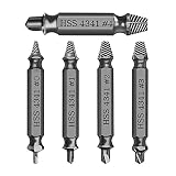 Schraubenausdreher, Schraubendreher-Sets, 5 Stück Beschädigte Schraube Entferner Extraktor Set zum Entfernen leicht beschädigter Schrauben, Hergestellt aus HSS 4341 Härtegrad 62-63hrc (Grau)