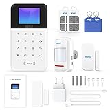 Wireless Intelligent Home Office Security Alarm Einbruch Anti-Diebstahl-System Kompatibel mit Aexa und Goggle Home, One-Key-Verteilungsnetz GSM + WiFi Business Store Door Op