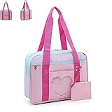 Ita Bag Herzform Fenster Handtasche, Japanische Schulhandtasche, Frauen Herzform Handtasche, High School JK Uniform Student Umhängetaschen für Lolita Kawaii Cosplay(E)