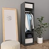 Voupuoda Kleiderschrank, Garderobe, Schlafzimmerschrank, Bedroom Furniture, für Schlafzimmer, Ankleidezimmer, Hochglanz-Grau 50×50×200 cm Spanp