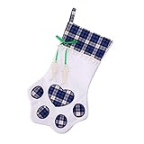 Hund Katzen-tatzen-weihnachtsstrümpfe Set Hängende Socken-plüsch-Plaid Für Urlaub Weihnachten Home Dekorationen Nikolausstiefel für Weihnachtsdekoration Geschenkbeutel Weihnachtsbaum 28*46