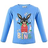 Characters Cartoons Bing T-Shirt mit langen Ärmeln, aus Baumwolle, für Kinder, 962-61X, 650 hellblau, 6 J