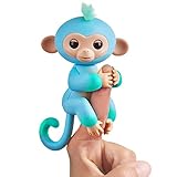 Fingerlings zweifarbiges Äffchen blau mit grün Charlie 3723 interaktives Spielzeug, reagiert auf Geräusche, Bewegungen und Berührung