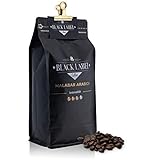Black Label Coffee Kaffeebohnen 1kg | sehr säurearm Malabar Arabica 100% | Kaffee-Bohnen für Vollautomat mild Espresso ganze Bohne | Cafe Crema frisch gerö