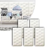 HIMAPETTR Selbstklebend Wandpaneele Kinderzimmer, Sicher Und Kollisionssicher, (30 * 60cm),Weiß,5p