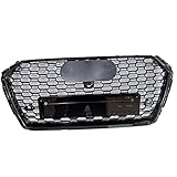 GJPSXTY FüR Rs4 Style Front Sport Hex Mesh Honeycomb Hood Grill Gloss Black FüR Audi A4/S4 B9 2017-2019