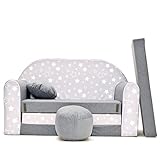 millybo Kindersofa Couch Kindercouch 3in1 Kinder Sofa Spielsofa Minisofa grau (MI-A39)