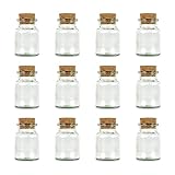 Ankerkraut leeres Korkenglas, klein, 12 leere kleine Korkengläser, zum Abfüllen von Gewürzen, Kräutern oder Bonbons, großartiges Gastgeschenk, 150